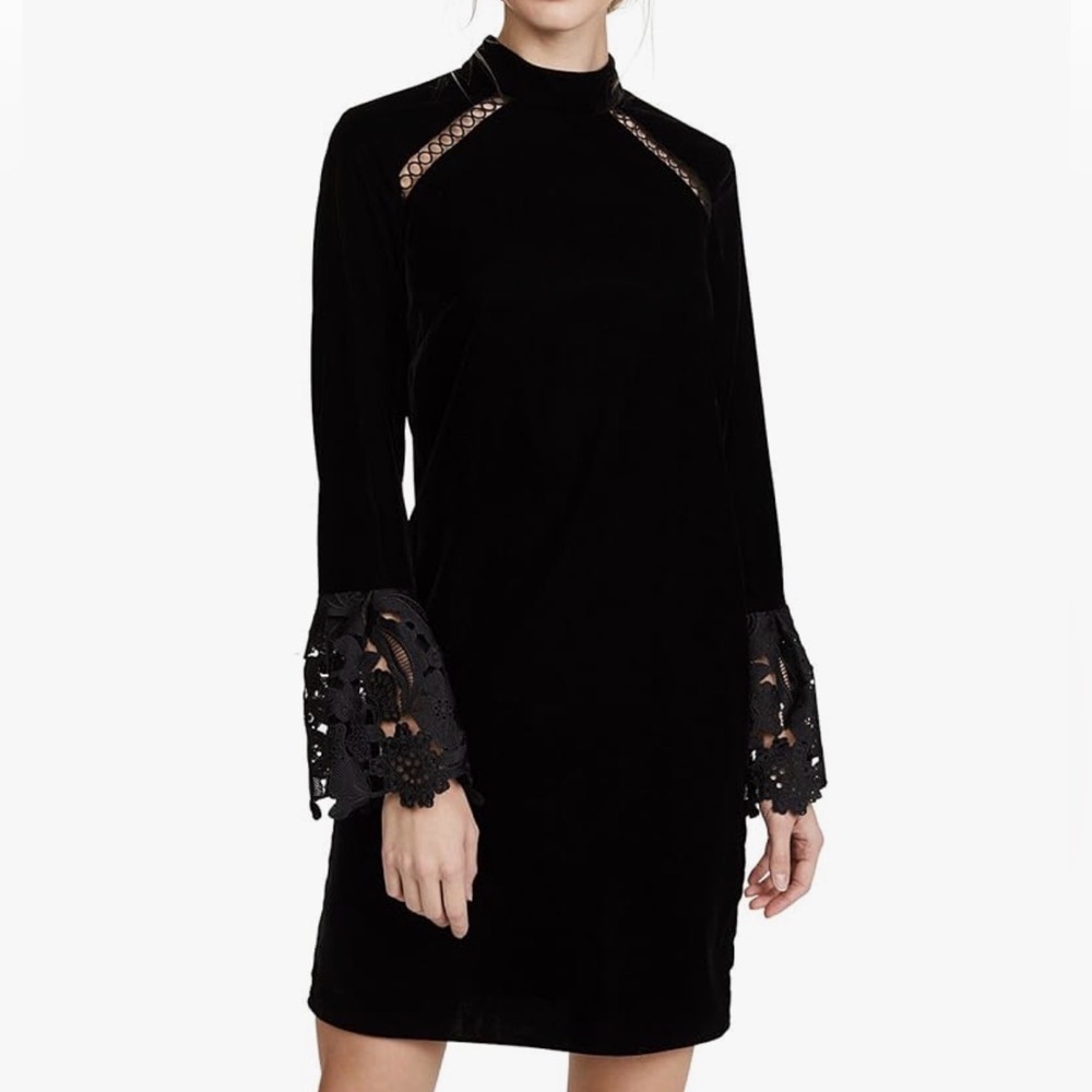 Shoshanna Oliver Black Velvet Cocktail Dress Monkees Size 2